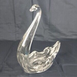 Vintage Glass Swan Dish Candy Nut Peanut Dish Coin Change Holder Desk Shelf Deco
